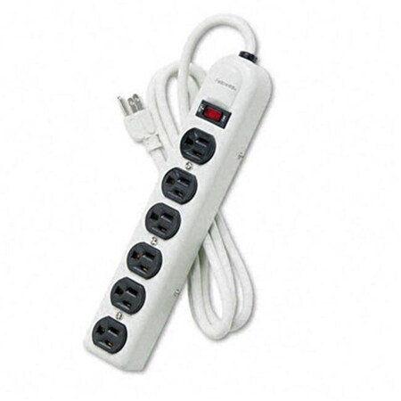 Fellowes Six Outlet Metal Power Strip STRIP,POWER,6-OUT,METAL 02936 (Pack of5)
